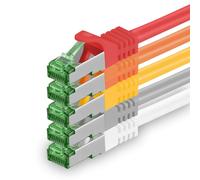 Cat.7 Network Cable 1.5m-5 Colors 01-5pcs Cat7 Ethernet Cable PoE Lan 10Gb s S-FTP PIMF Set Patch Cat 7 Raw Cable with Rj 45 Cat.6a Connector