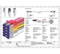 Cat.7 Network Cable 3m-Magenta-1 piece Cat7 Ethernet Cable PoE Lan 10Gb s S-FTP PIMF Patch Set Cat 7 Raw Cable with Rj 45 Cat.6a Connector