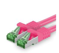 Cat.7 Network Cable 7.5m-Magenta-1 piece Cat7 Ethernet Cable PoE Lan 10Gb s S-FTP PIMF Patch Set Cat 7 Raw Cable with Rj 45 Cat.6a Connector