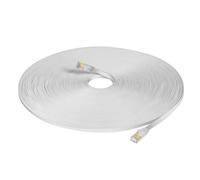 Cat 7 Ultra Thin Gigabit LAN LAN Flat Network Cable 10Gbps for Modem Router High Speed Networks (White-1M)