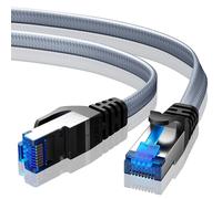 Cat 8 Ethernet Cable 1.5 m, Flat High Speed Gigabit RJ45 LAN Network Cable, Braided Internet Cable 40Gbps 2000Mhz Compatible with PC, Routers, Modems
