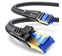 Cat 8 Ethernet Cable,1M Cat 8 RJ45 Cable Super Speed Network LAN Patch 40Gbps 2000MHz Flat Nylon Braided Internet Cable Compatible with Router,Switch,Modem,TV,PS5/4,Xbox,PC
