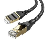 Cat 8 Ethernet Cable 1M, High Performance Network Cable 40Gbps 2000MHz, RJ45 Gigabit Internet STP LAN Nylon Braided Cable Compatible with Laptop, PC, TV Box, Router, Modem