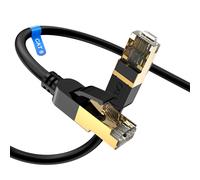 Cat 8 Ethernet Cable, 2m, High Speed, Heavy Duty 26AWG Cat8, 40Gbps, 2000Mhz with Gold Plated RJ45 Connector, Outdoor and Indoor Internet Cable, Compatible with Router, Gaming Modem, Xbox