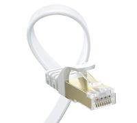 Cat 8 Ethernet Cable, 5M Flat High Speed Gigabit LAN Network Cable, 40Gbps 2000MHz Internet Patch Cord for Switch, Router, Modem, Patch Panel, PC (White)