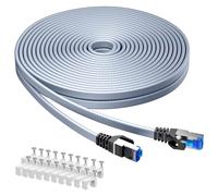 Cat 8 Ethernet Cable 6 m, Gigabit RJ45 Flat High Speed Braided Internet Cable 40Gbps 2000Mhz Compatible with PC, Routers, Modems