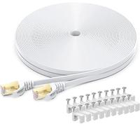 Cat 8 Ethernet Cable, 6M Flat High Speed Gigabit LAN Network Cable, 40Gbps 2000MHz Internet Patch Cord for Switch, Router, Modem, Patch Panel, PC