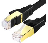 Cat 8 Flat Ethernet Cable, Gigabit RJ45 LAN Network Cable 40Gbps 2000MHz High Speed, Compatible with Router, Switch, Modem, PC, TV Box (15M)