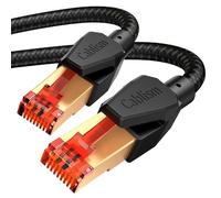 Cat 8 RJ45 Network Ethernet Cable 2M, Internet Cable 0.5m 1m 3m 5m 8m 10m 40Gbps 2000MHz Shielded Gigabit LAN Patch Cable Black Round Nylon Compatible Cat 7/6/5e/5 (2Meter)