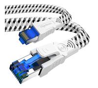 Cat 8 RJ45 Network Ethernet Cable 5m Flat Nylon Internet Cable 40Gbps 2000MHz High Speed Shielded Gigabit Patch Cords