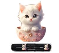 Cat Air Freshener Vent Clip - Cute Car Aromatherapy Accessory | Sea Scent Diffuser with Cartoon Design, Easy Clips-On for Automotive Interior, Portable Fragrance for Travel Daily Commute
