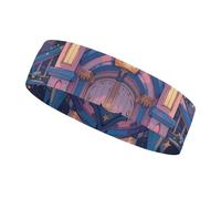 Cat and Magic Castle Gate Bandeaux de sport pour homme et femme, s'adapte à toutes les tailles de tête, ultra absorbant et antidérapant pour la course à pied, le yoga, la gym