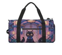 Cat And Magic Castle Gate Sac de sport imperméable pour homme et femme - Grand sac de sport pour voyage et entraînement