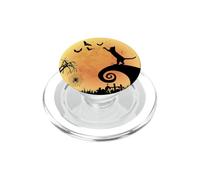 Cat and Moon Funny Kitty Animal Scary Halloween Costume PopSockets PopGrip pour MagSafe