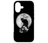 Cat and Skull Moon Gothic Graphic Scary Halloween Coque pour iPhone 17
