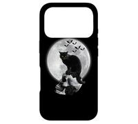 Cat and Skull Moon Gothic Graphic Scary Halloween Coque pour iPhone 17 Pro