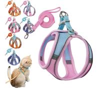 Cat Anti-Escape Harness, HarnessCat+Lead, Double Safety Escape Proof (C, M [4-8 lbs])