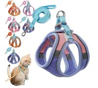 Cat Anti-Escape Harness, HarnessCat+Lead, Double Safety Escape Proof (F, L [8-15 lbs])