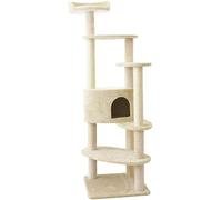 Cat Apartments Arbre à Chat Multicouche avec Mains Courantes Couvertes de Sisal Cadre d'escalade pour Chat avec Poteaux de Prise en Sisal Tour à Chat Tour d'arbre à Chat (Couleur: Beige,