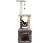 Cat Apartments Arbre à chat multicouche en sisal avec accoudoirs recouverts de sisal et jonc de mer pour protéger le cadre d'escalade pour chat Gris 76,2 x 76,2 x 1 cm