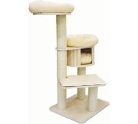Cat Apartments Bois Chat à gratter Quatre Couches Sisal Planche Solide Chat Cadre d'escalade Nid de Chat Arbre à Chat Arbre à Chat Jouet pour Chat Tour d'arbre à Chat (Couleur: Blanc, Taille: