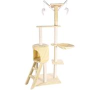 Cat Apartments Cadre d'escalade d'hiver en Bois Massif pour Chat, nid pour Petit Chat et sisal, Villa pour Chat, tremplin, Tour d'arbre à Chat (Couleur : Jaune, Taille : 48 x 34 x 138 cm)