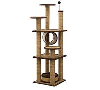 Cat Apartments Cadre d'escalade tissé pour Chat Arbre à Chat de Luxe Quatre Saisons Universel Grand Cadre d'escalade pour Chat Tour d'arbre à Chat (Couleur: Jaune, Taille: 45X45X138CM)