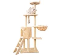 Cat Apartments Tour à Chat ture Kitten Play House Cadre d'escalade pour Chat avec Poteau à gratter en Sisal Maison Habitable Hamac Tour d'arbre à Chat (Couleur: Beige, Taille: