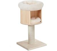 Cat Apartments Tree House Jouet pour Chat Nid de Chat en sisal Cadre d'escalade en Bois pour Chat Colonne de Chat en sisal Cadre d'escalade pour Chat Tour d'arbre à Chat (Couleur: Beige,