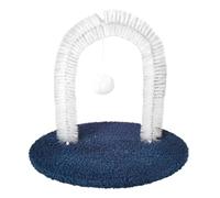 Cat Arch Self Groomer, Self-Grooming Brush Station, Shedding Arch with Interactive Ball, Massage Toy and Grooming Tool for Kitten, Face, Head, Back, 13.78x9.84x12.99 Inches