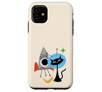 Cat Astronaut Space Retro Atomic Age Mid-Century Modern Coque pour iPhone 11