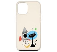 Cat Astronaut Space Retro Atomic Age Mid-Century Modern Coque pour iPhone 12/12 Pro