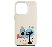 Cat Astronaut Space Retro Atomic Age Mid-Century Modern Coque pour iPhone 13 Pro