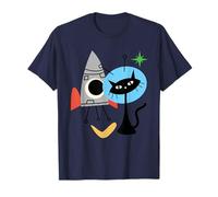 Cat Astronaut Space Retro Atomic Age Mid-Century Modern T-Shirt