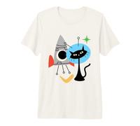 Cat Astronaut Space Retro Atomic Age Mid-Century Modern T-Shirt Haut de Gamme