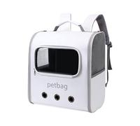 Cat Backpack Carrier, Expandable Pets Backpack, Large Cat Carriers, Breathable Travel Design, Secure and Comfortable Pet Bag for Small Dogs, Hiking, Vet Trips, Brown, White, 1 Piece