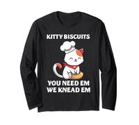Cat Baker Kitty Biscuits Pétrir Em Cute Baking Pet Pun Art Manche Longue