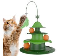 Cat Ball Tower - Puzzle Interactif 3 Niveaux Jouet Avec Boule De Roulettes Pour Chats, Jouet Avec Piste Tournante, Dispositif Pour L'Activité D'enrichissement Félin | Exercice Physique M