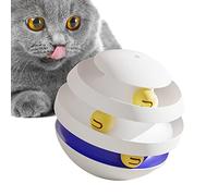 Cat Ball Toy - Interactive Cat Toy, 8.6 Inches Three Layer Kitten Toys for Engaging Play, Feline Track Ball, Kitten Play Set with Non-Slip Base, Indoor Activity Hub for Hunting and Exercising