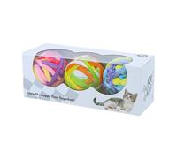 Cat Ball Toy - Toys Toys Balle de Chat Interactive - 3 pièces Coloreful Demy Demains Nettoying Supplies avec Cloches, Fournitures pour Animaux de Compagnie pour Ennui en Ennui de Chaton