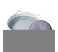 Cat Basket - Cat Nesting Box for Pregnant Cats | Soft Woven Cotton Pet Bed Basket Washable Rope Design with Cushion Mat Indoor Kittens House Sturdy All Season Nest for Bedroom, Living Room, Dorm