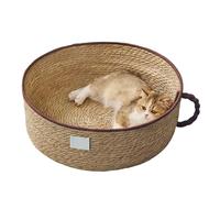 Cat Basket Nest, Cup Design Cute Pet Sleeping Nest, Cotton Rope Woven Cat Basket, Pet Bed Accessory, Cats Baskeet with Soft Comfort Design for Bedroom Office Table Bedside Floor Corner Living