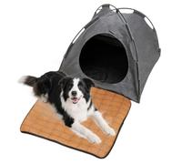 Cat Bed Cave | Breathable Foldable Pet House Teepee with Rattan Mat