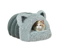 Cat Bed Cave, Plush Hooded Cat Tent, Soft Warm Pet House with Ears 50x42x30cm, Cozy Anti-Slip Bottom, for Cats, Kittens, Small Dogs, Winter Sleeping, Multipurpose Application
