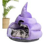 Cat Bed Cave, Poop Shaped Cat House, 17.32x18.5 inches, Cozy Enclosed Tent, Ultra Soft Plush Material, Warm Secure Sleeping Space for Kittens, Small Pets, Indoor Use (Multicolor)