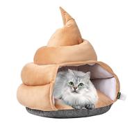 Cat Bed Cave, Poop Shaped Cat House, 17.32x18.5 inches, Cozy Enclosed Tent, Ultra Soft Plush Material, Warm Secure Sleeping Space for Kittens, Small Pets, Indoor Use (Multicolor)