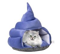 Cat Bed Cave, Poop Shaped Cat House, 17.32x18.5 inches, Cozy Enclosed Tent, Ultra Soft Plush Material, Warm Secure Sleeping Space for Kittens, Small Pets, Indoor Use (Multicolor)