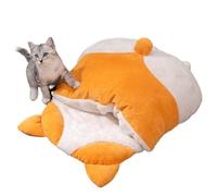 Cat Bed Cave, pour chiens avec grotte de couverture, Lits de cavernes pour chats intérieurs - Calsage en peluche souple à support articulaire Pas de glissement pour chiots climats froids confortables