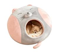 Cat Bed Cave - Soft Warm Plush Enclosed Cartoon Decorative Shelter | Covered Cat Tent Hiding Spot For Home Living Room Bedroom | Balcony Apartment Floor Pet Store