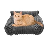 Cat Bed Couch, Plush Pet Sofa, Comfortable Sleeping Cushion, washable cat lounger or Living Room, Outdoors, Travel, Apartment, Car, Patio, Indoors, Bedroom, Entryway, Balcony,19.69x15.75x7.87 inches